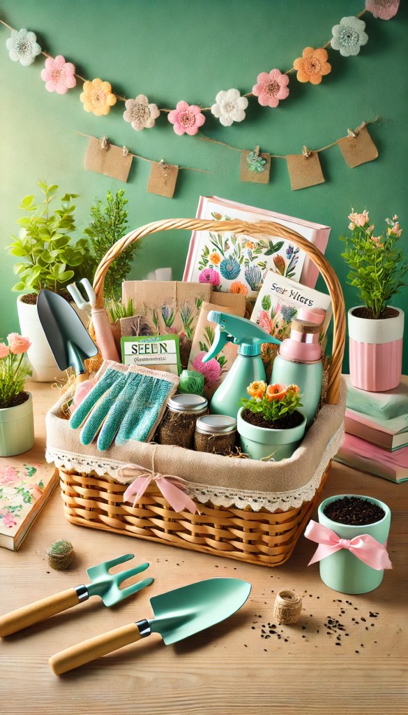 Gardening themed gift basket